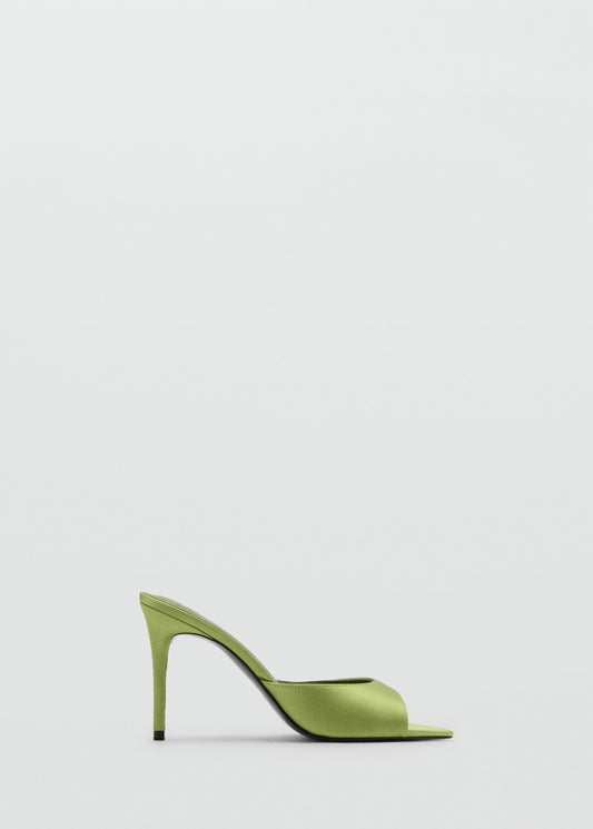 Satin-effect heeled sandal
