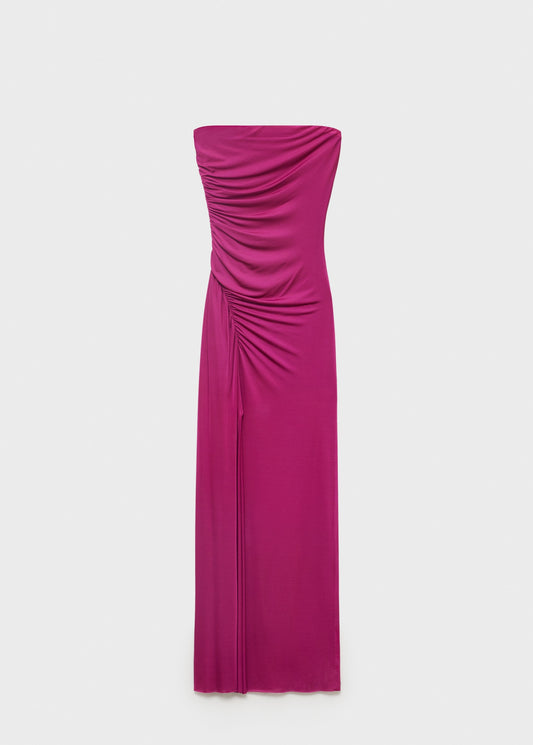 Draped strapless dress