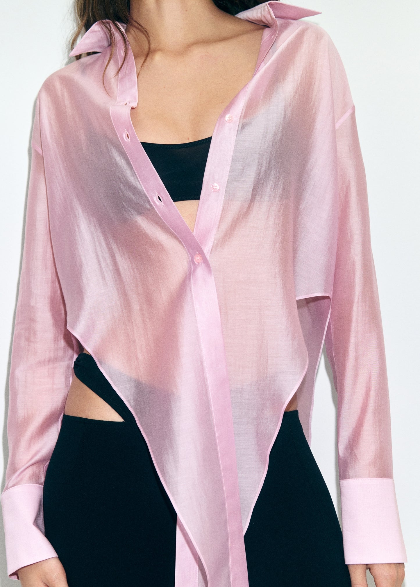 Lyocell shirt with peak finish