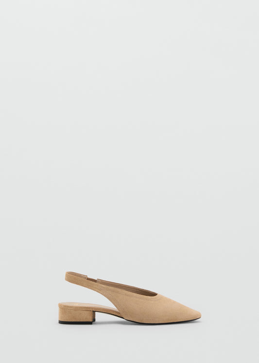Block heel leather shoes