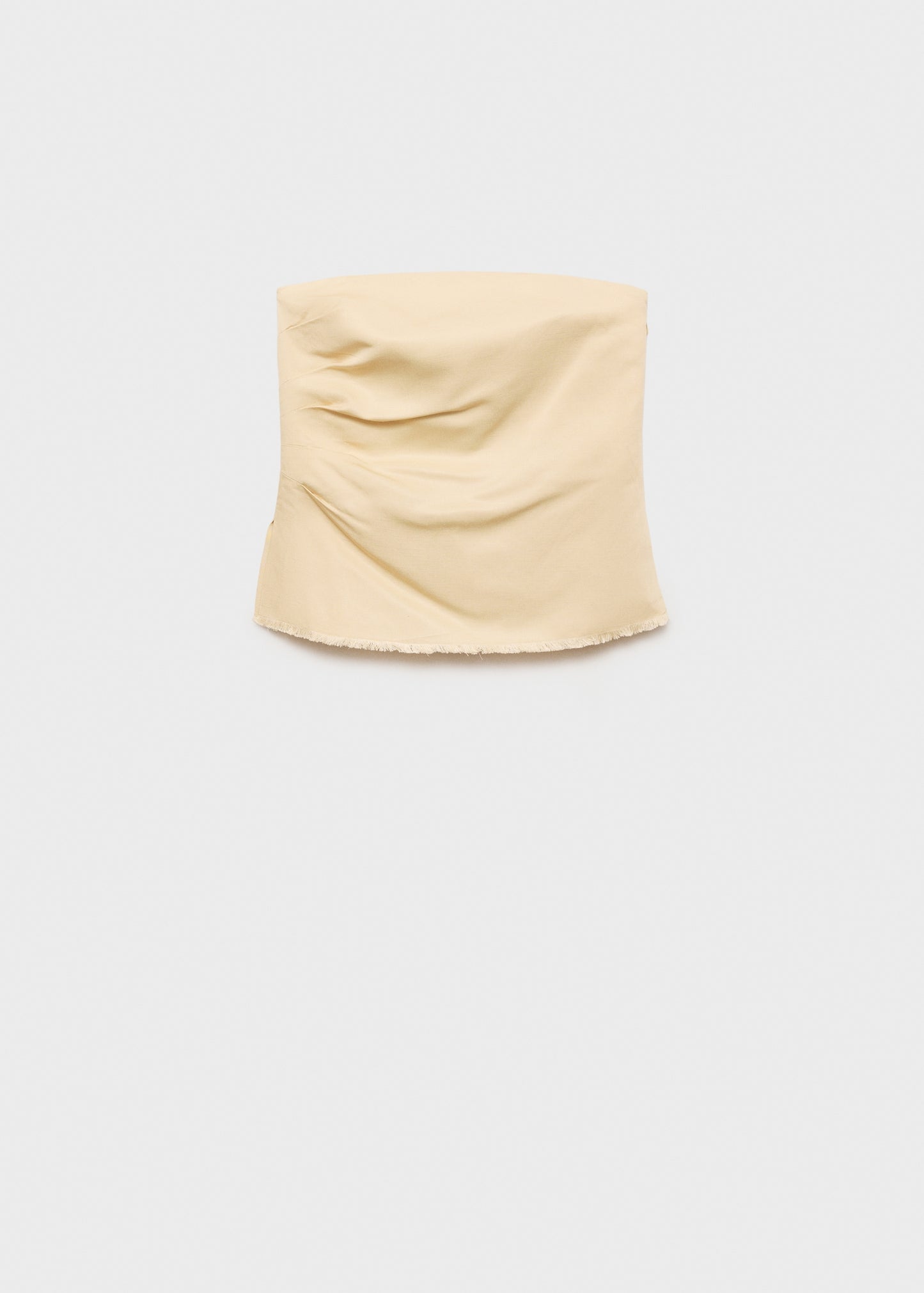 Strapless linen-blend top