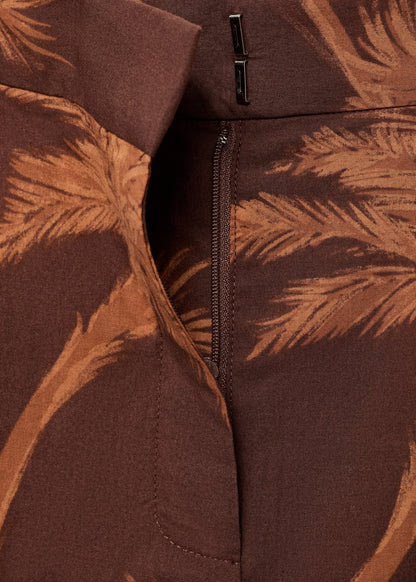Cotton bermuda shorts with palm-tree print
