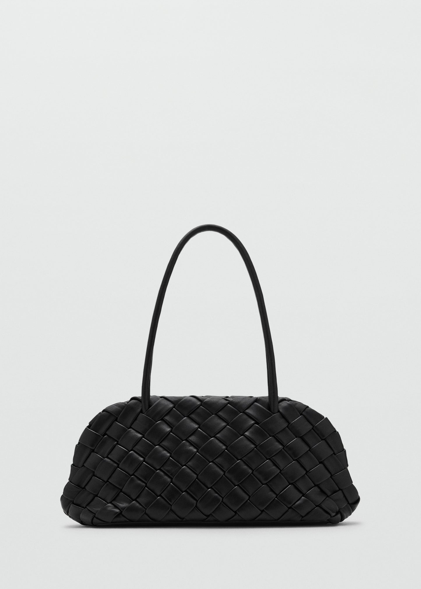 Braided leather shoulder bag