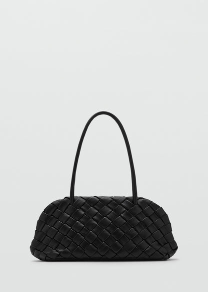 Braided leather shoulder bag