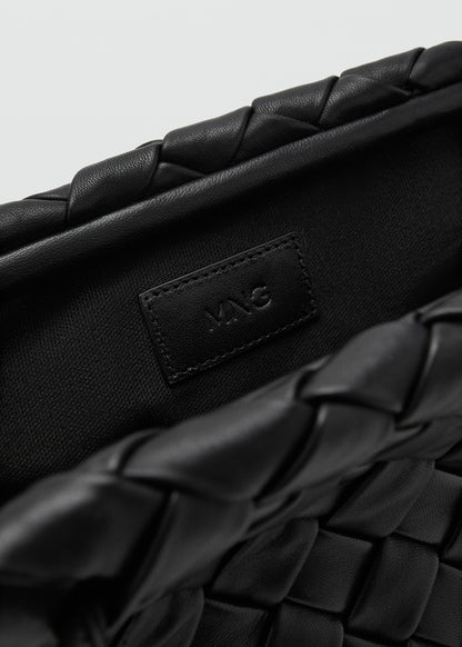 Braided leather shoulder bag