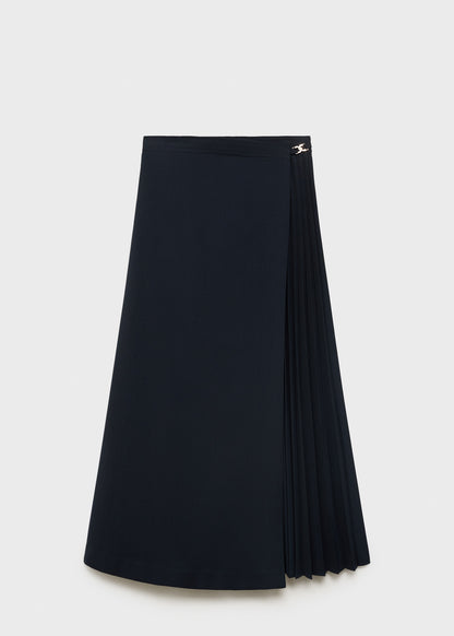 Pleated crossover skirt