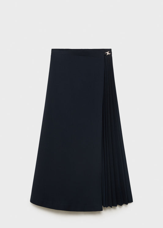 Pleated crossover skirt