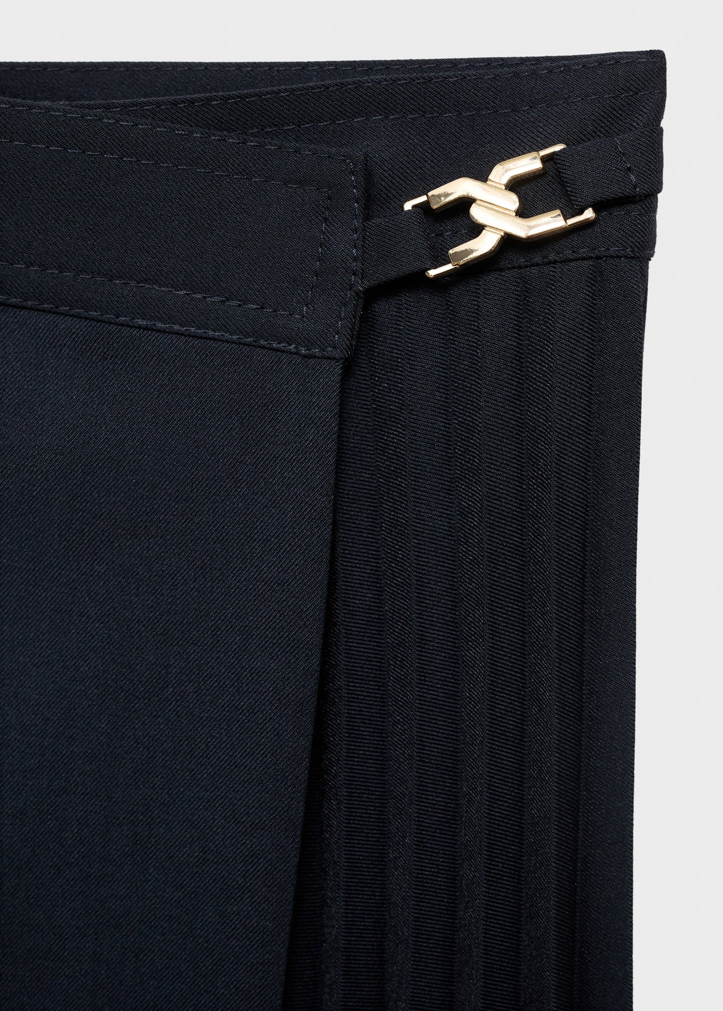 Pleated crossover skirt