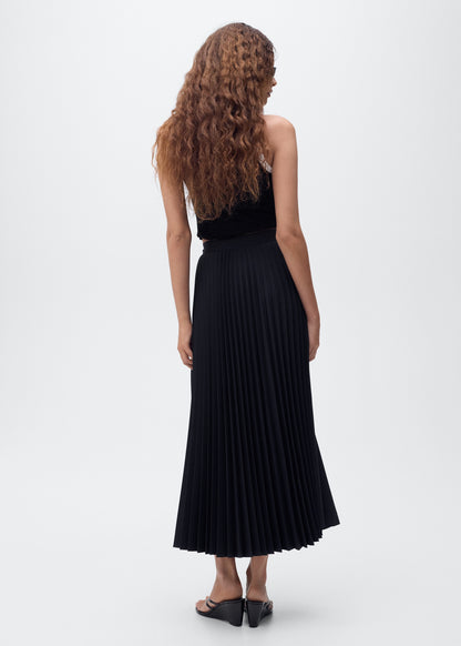 Pleated crossover skirt