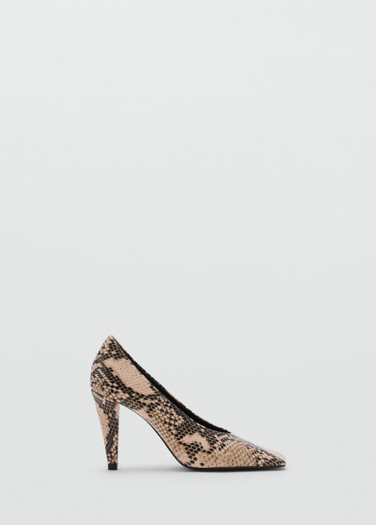 Snakeskin print heeled shoes
