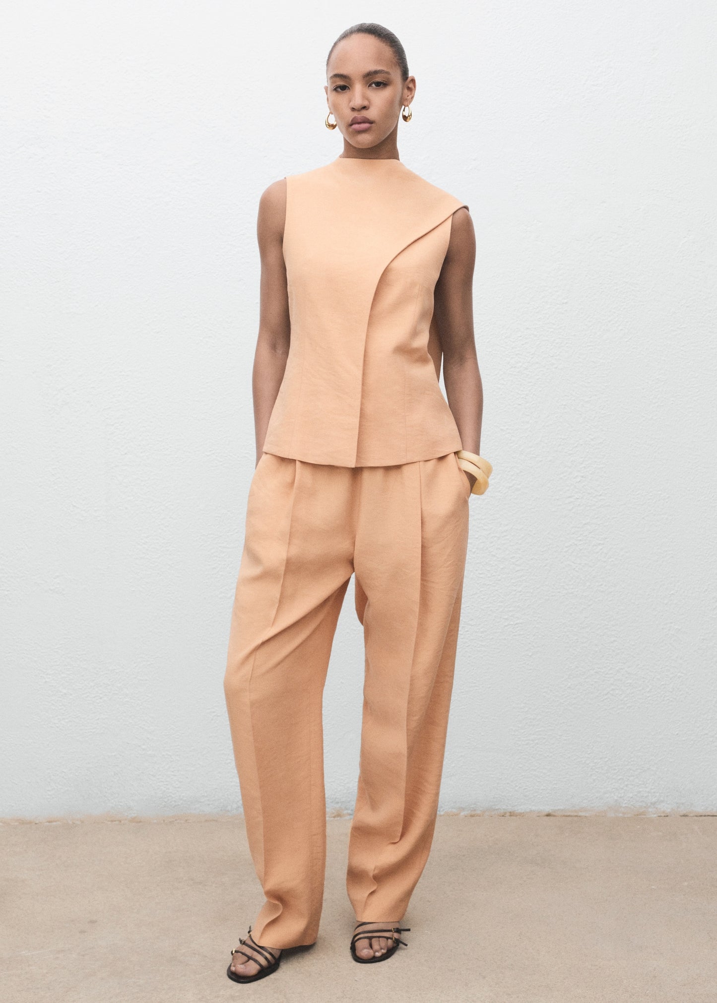 Lyocell trousers with elastic waistband