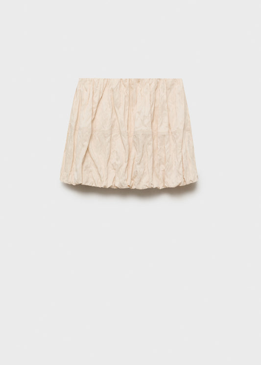 Creased-effect balloon skirt
