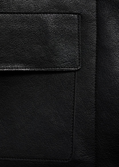 Leather-effect jacket with pockets
