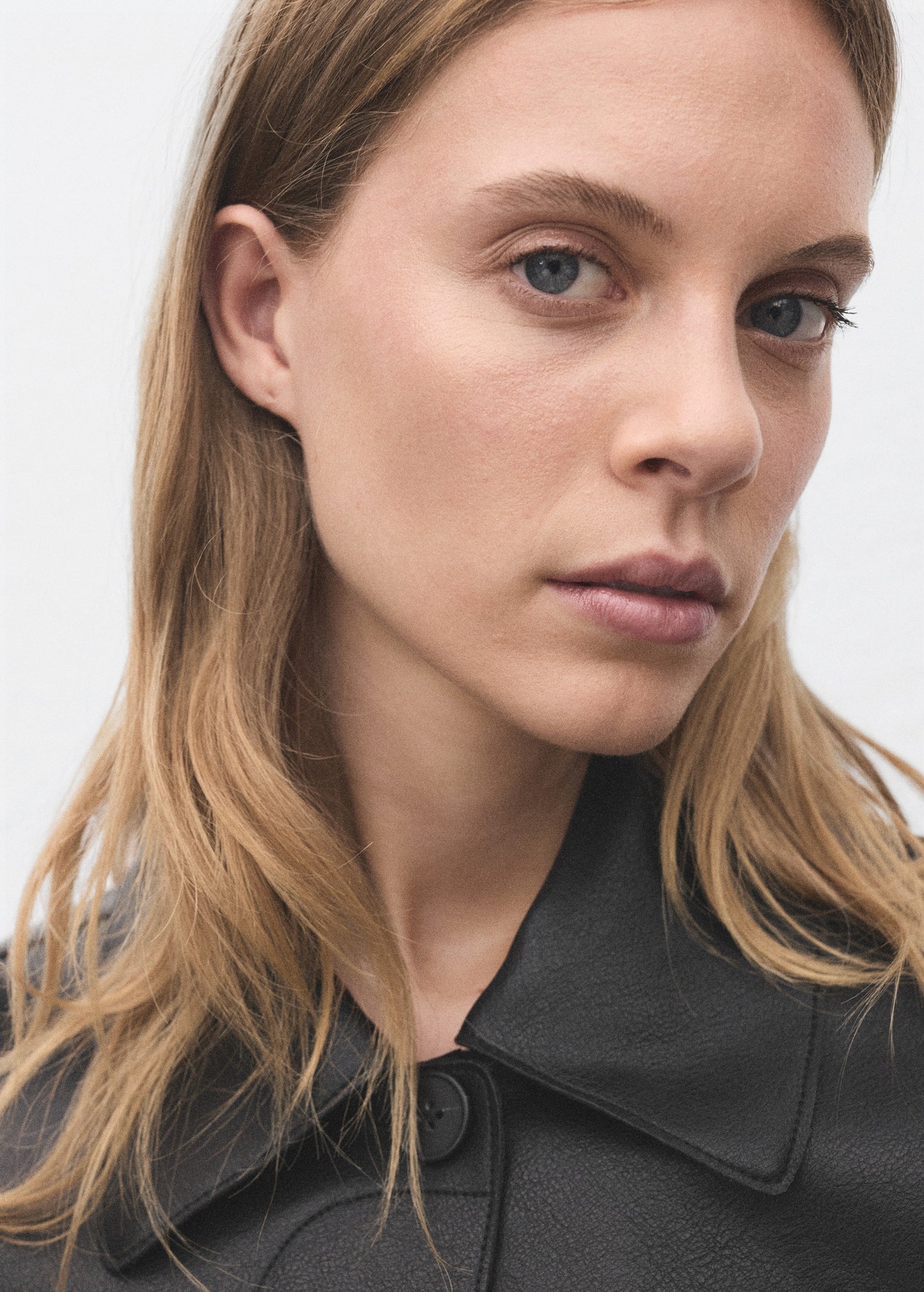 Leather-effect jacket with pockets