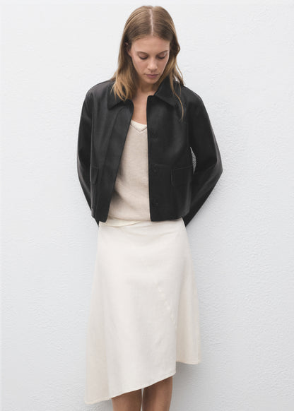 Leather-effect jacket with pockets
