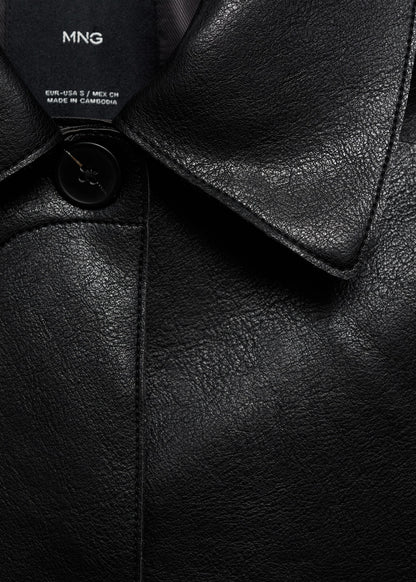 Leather-effect jacket with pockets