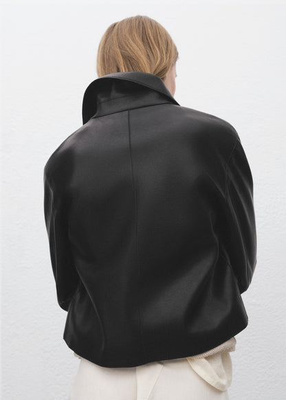 Leather-effect jacket with pockets
