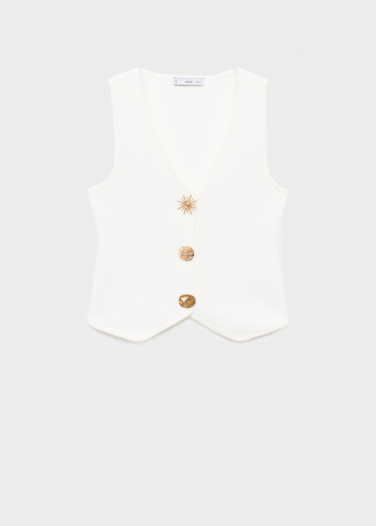 Knitted waistcoat with jewel buttons
