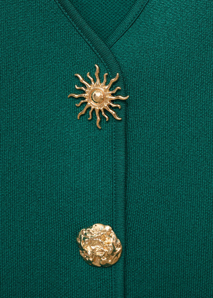 Knitted waistcoat with jewel buttons