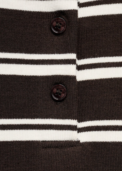 Striped polo-neck t-shirt