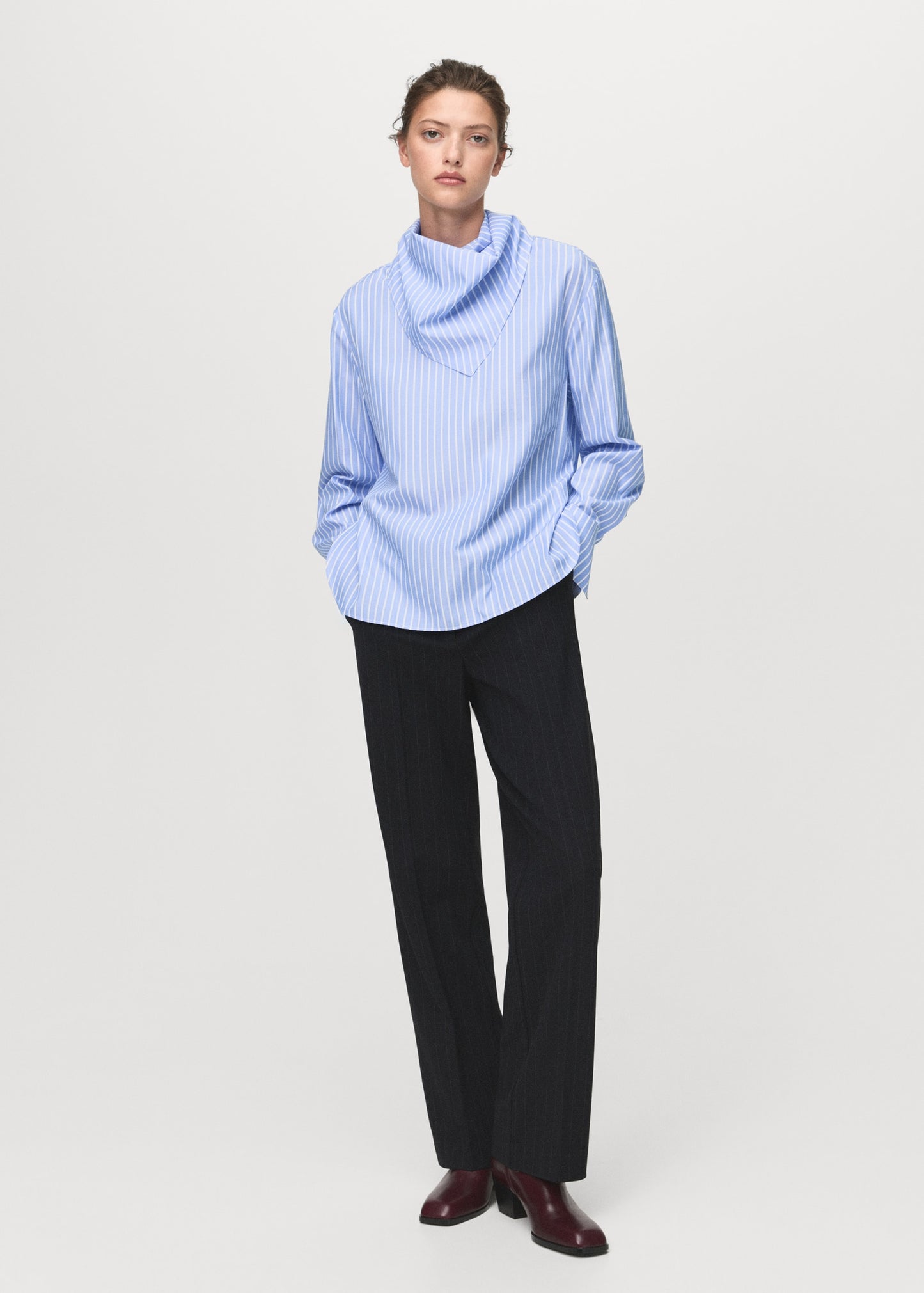 Striped blouse with handkerchief