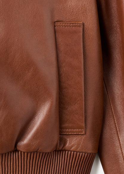 100% leather bomber jacket