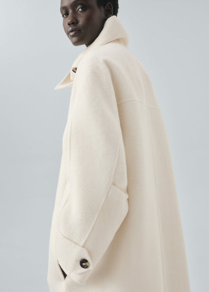 Wool funnel neck coat