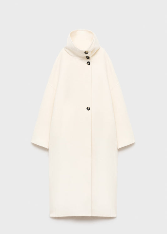 Wool funnel neck coat