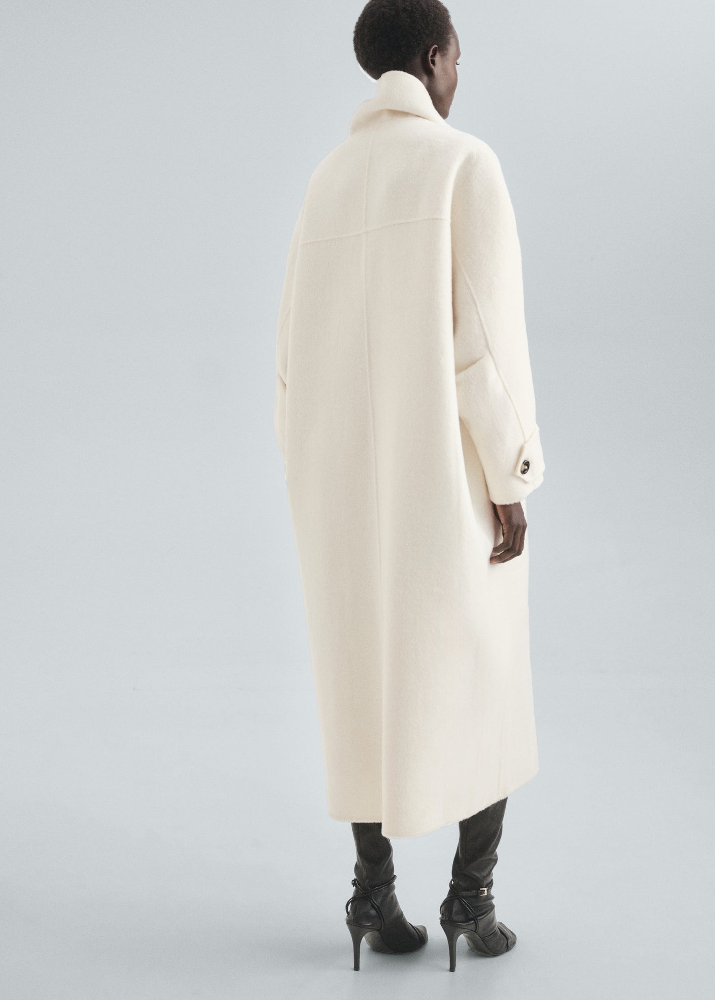 Wool funnel neck coat