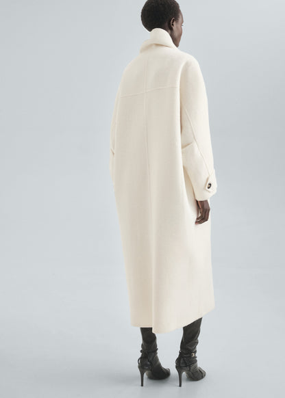 Wool funnel neck coat