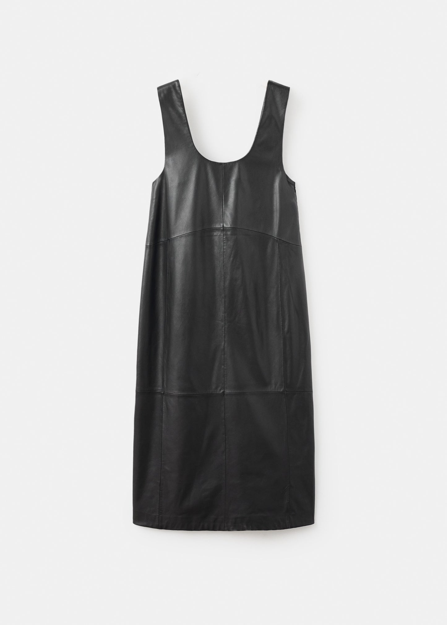 100% leather midi dress