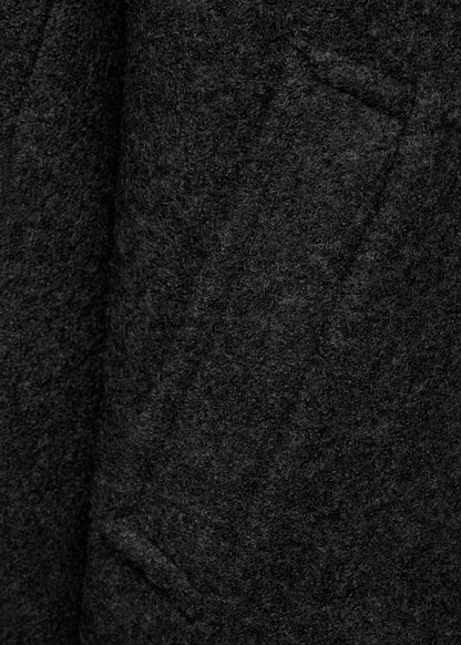Wide lapel wool-blend coat