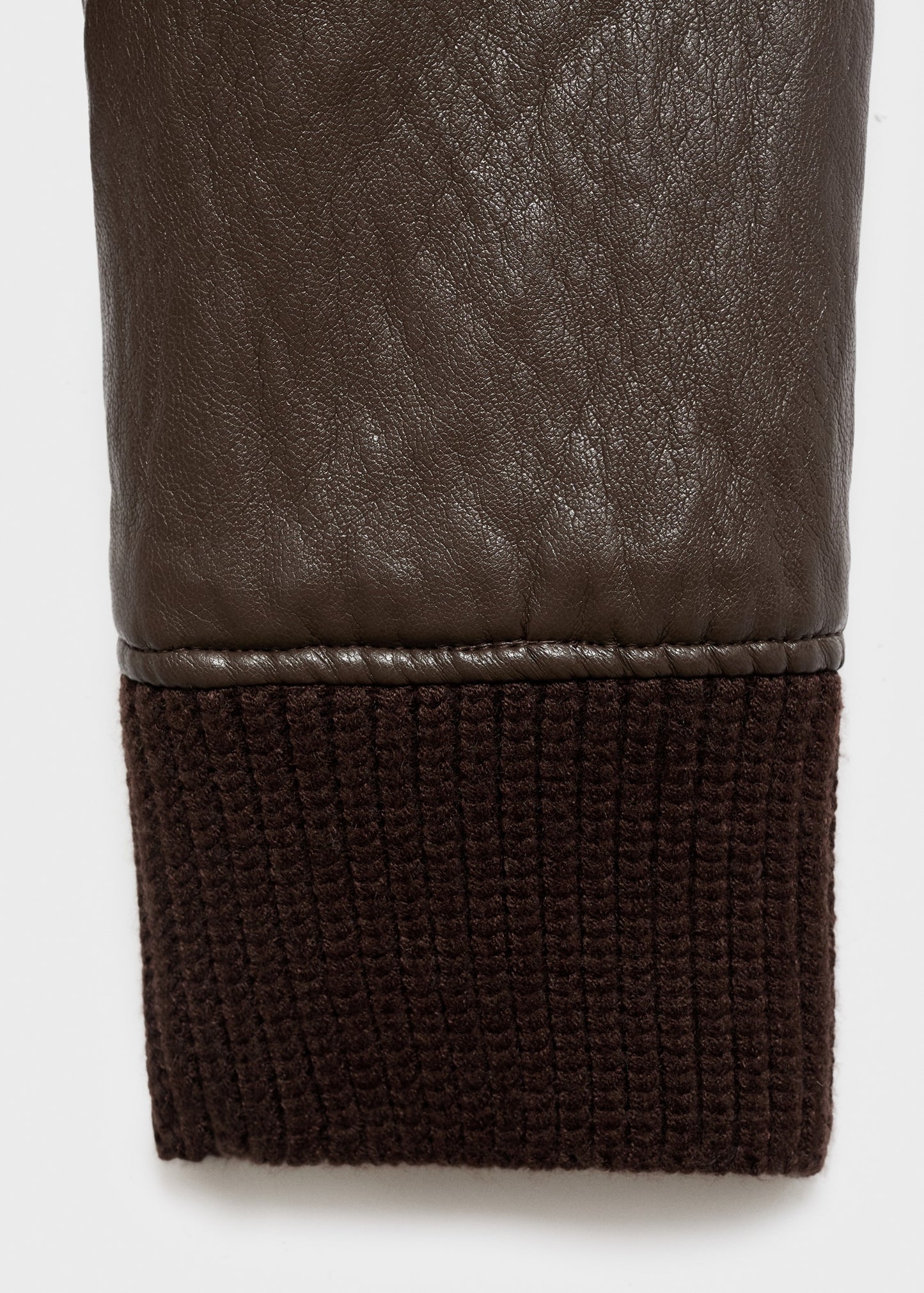 Leather-effect roll-neck jacket
