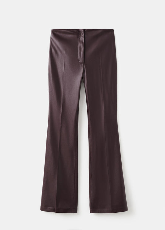 Leather-effect slim-fit trousers