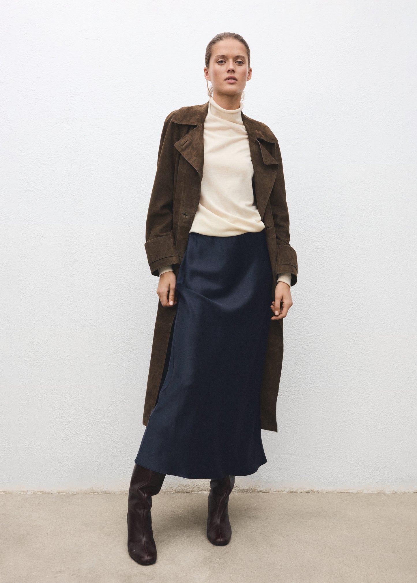 Satin long skirt