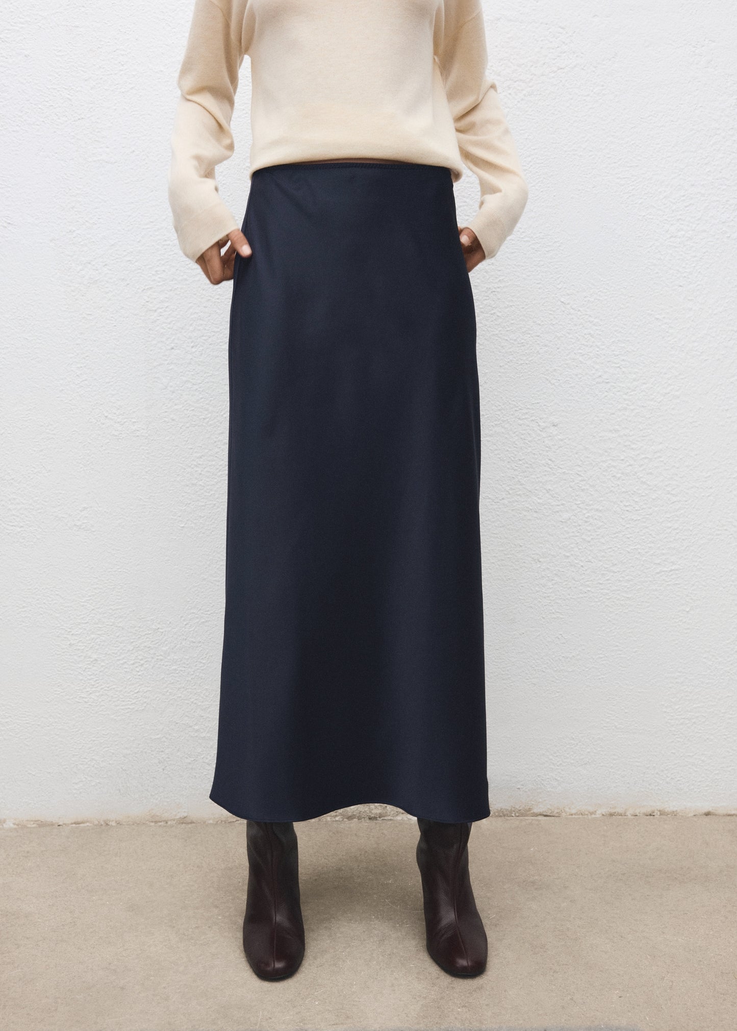 Satin long skirt