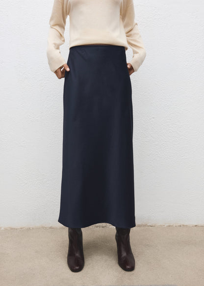 Satin long skirt