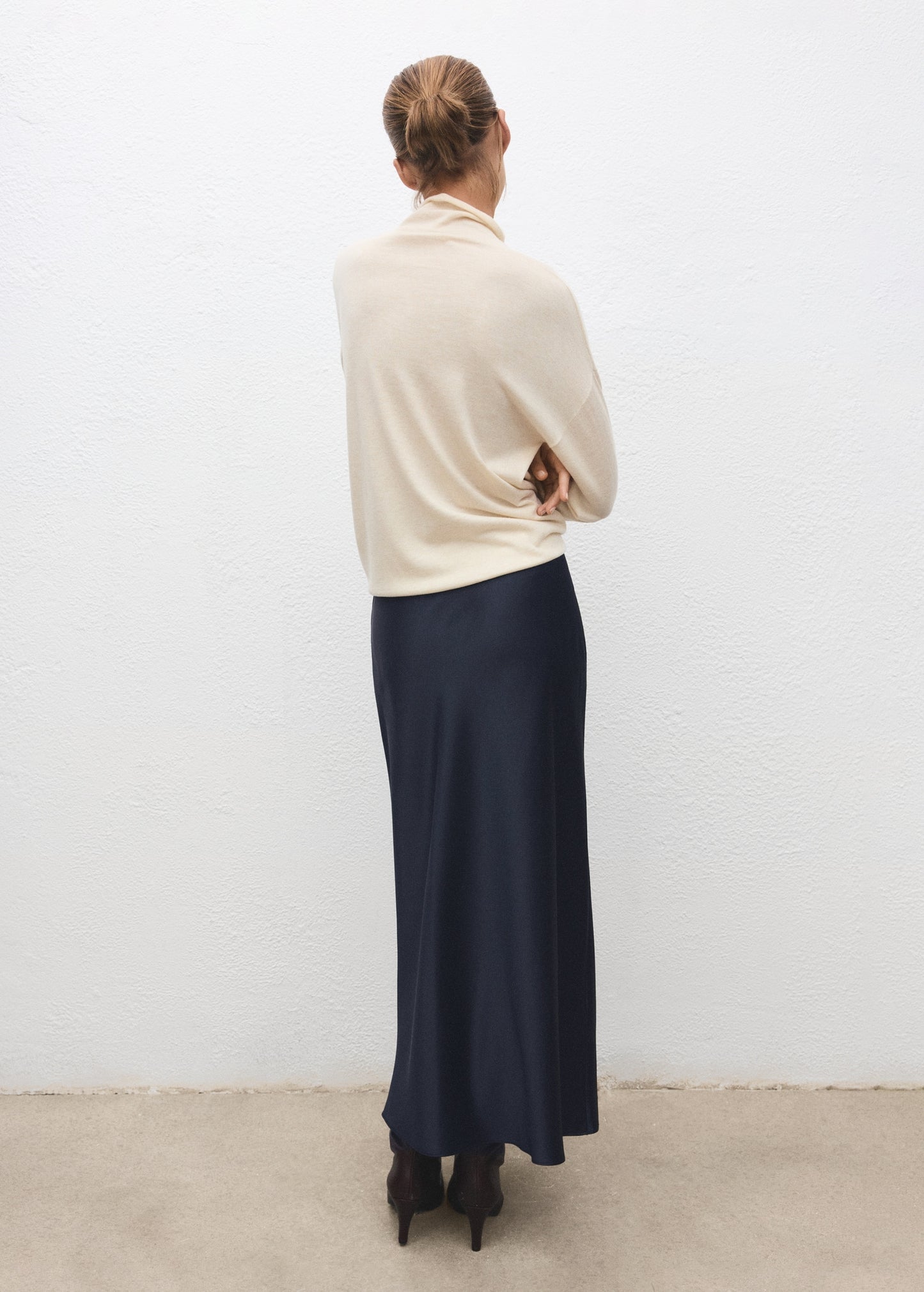 Satin long skirt