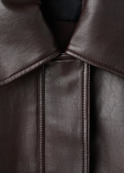 Oversized leather-effect jacket