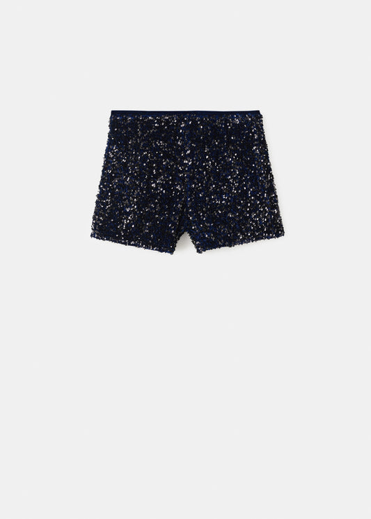 Velvet sequin shorts