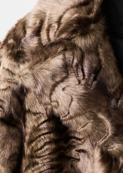 Textured faux fur effect coat