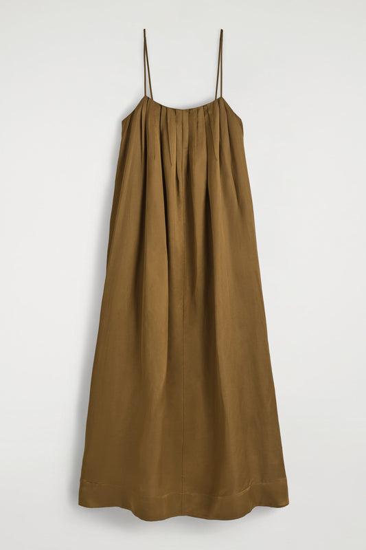 Pleated Fluid Maxi Dress