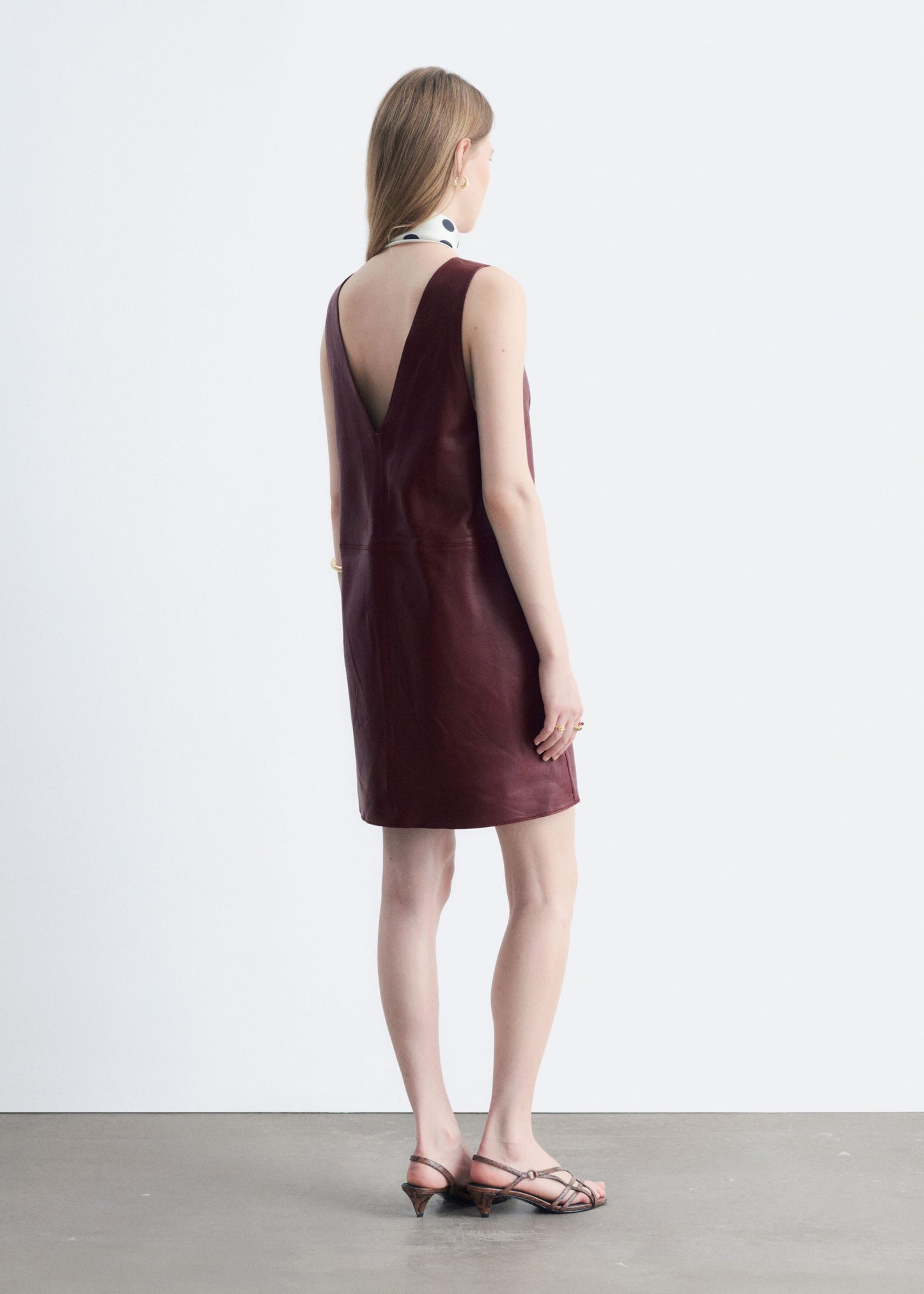 Raw-Edge Leather Dress