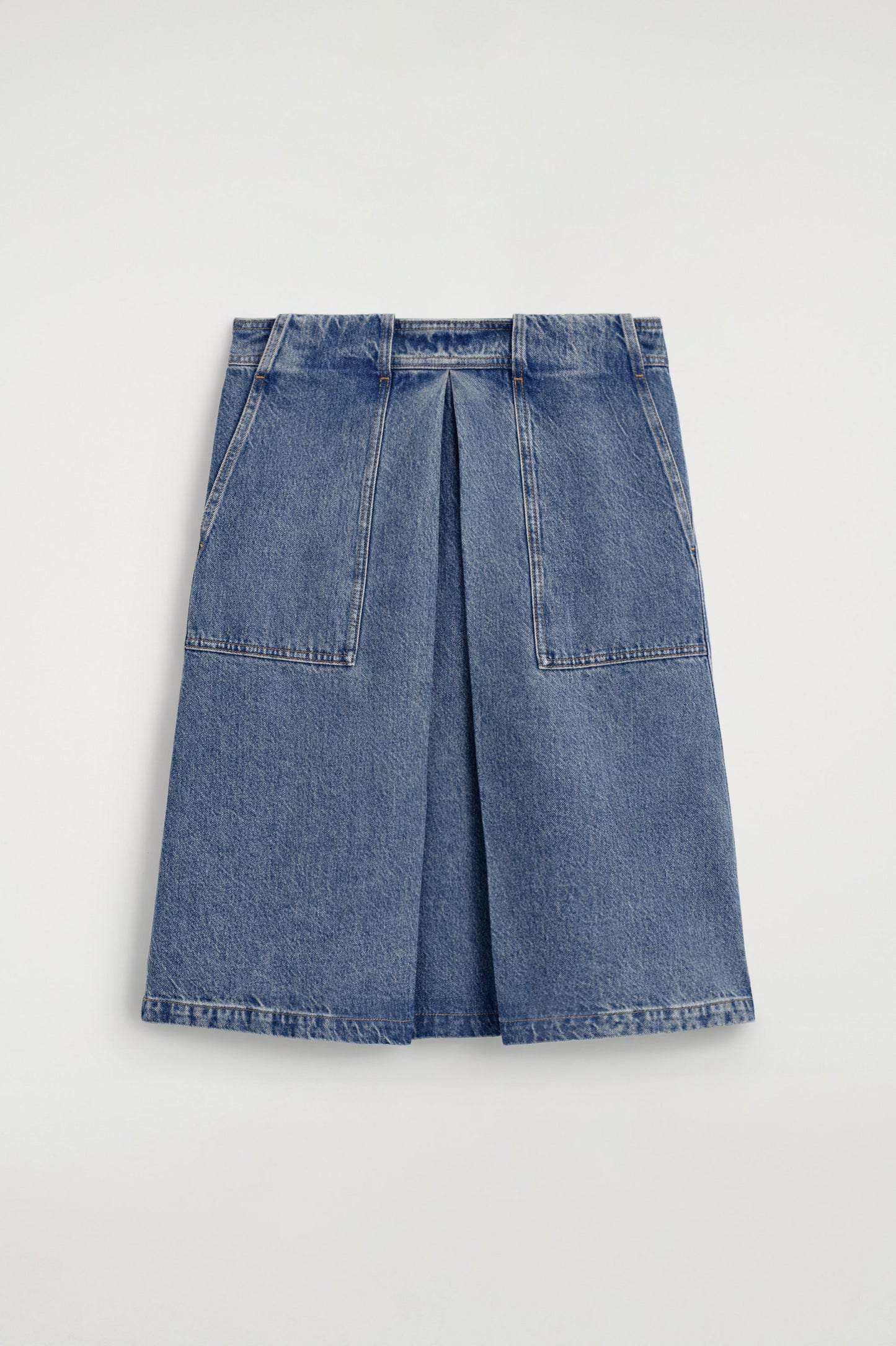Denim A-Line Utility Skirt