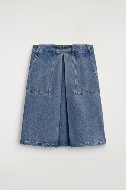 Denim A-Line Utility Skirt