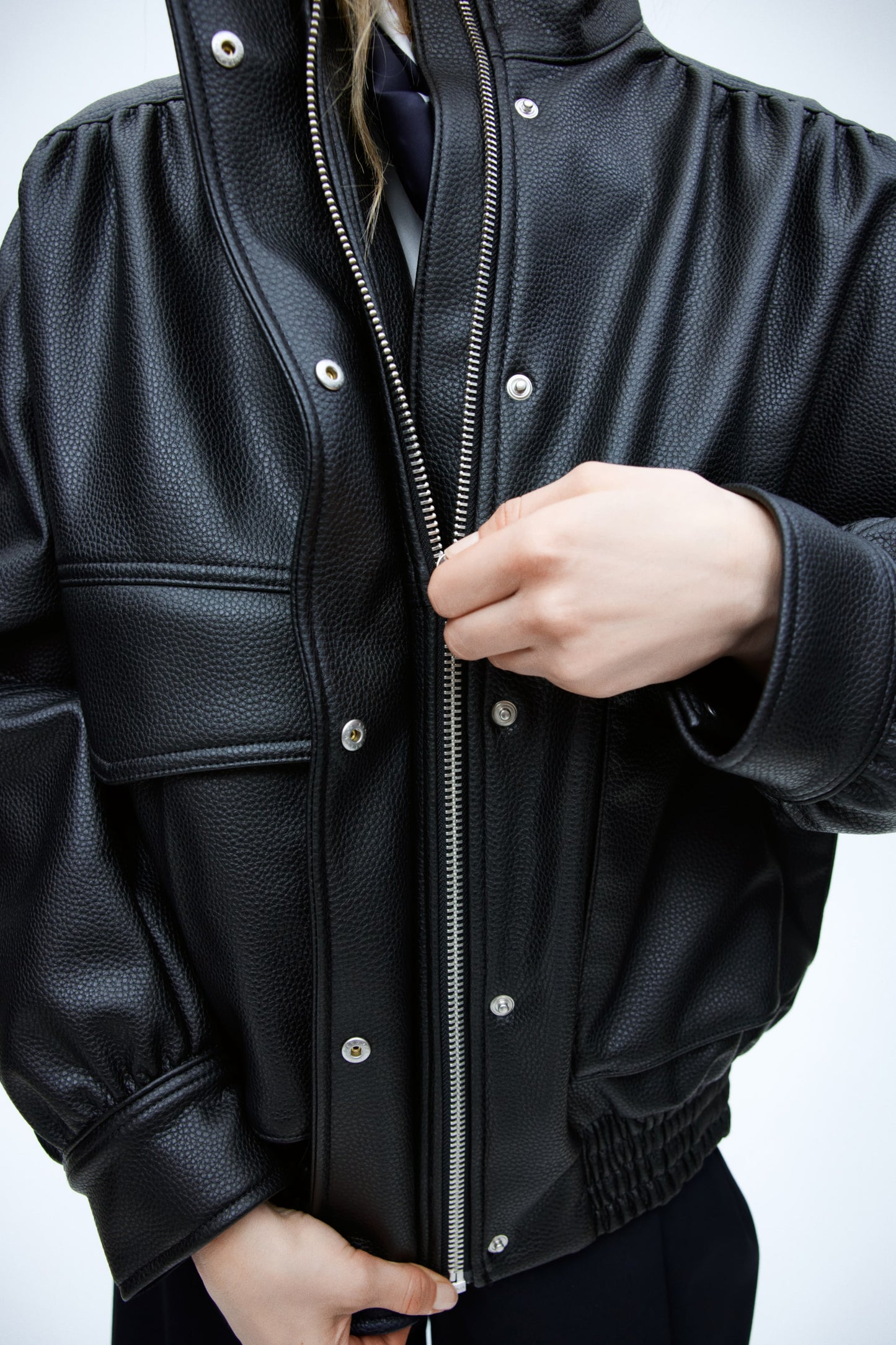 Coated bomber jacket