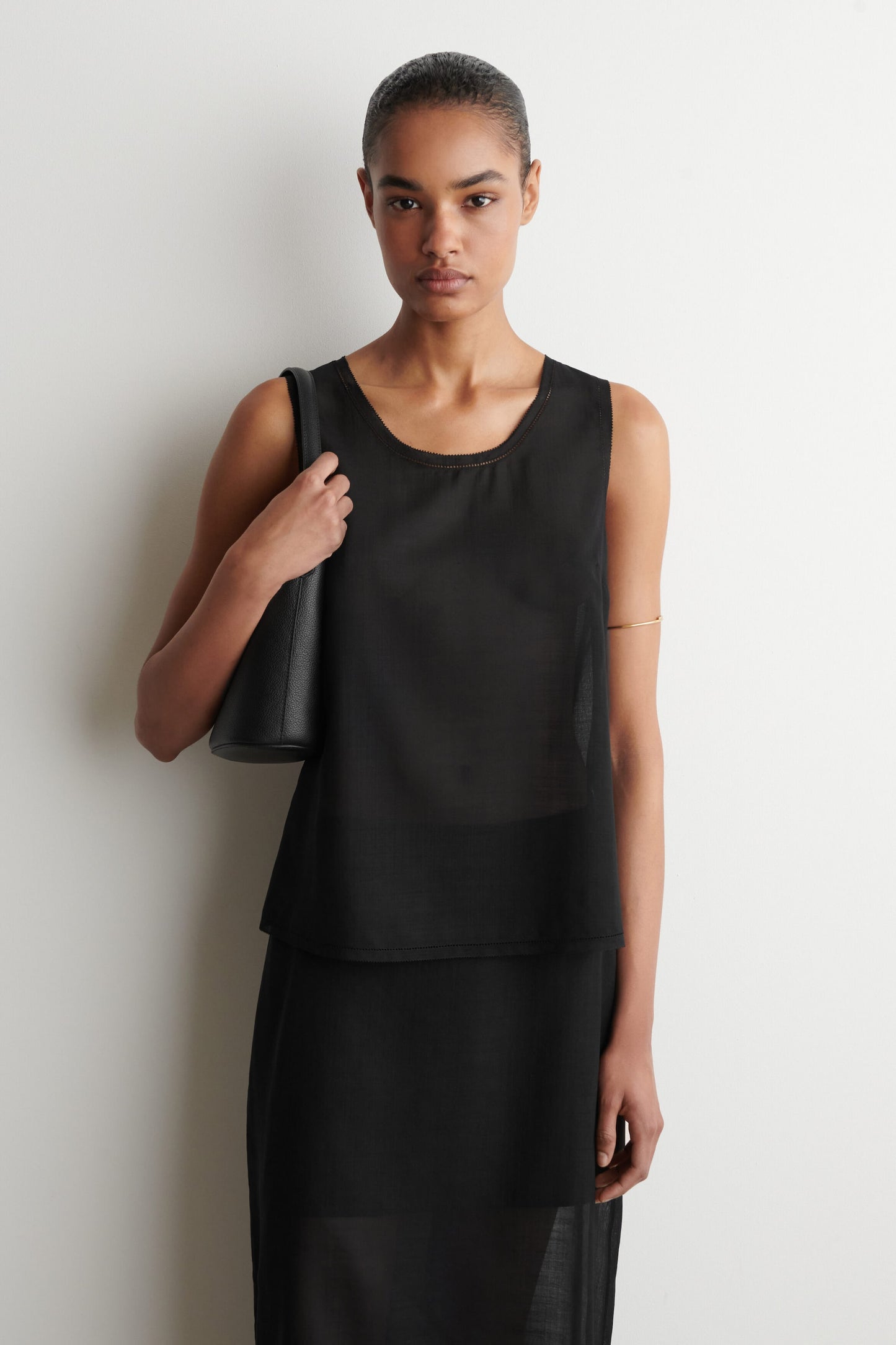 Semi-Sheer Layered Wool Top