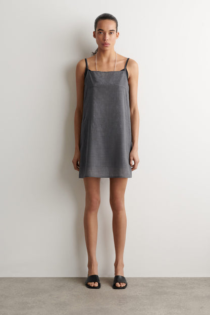 Semi-Sheer Layered Wool Mini Dress