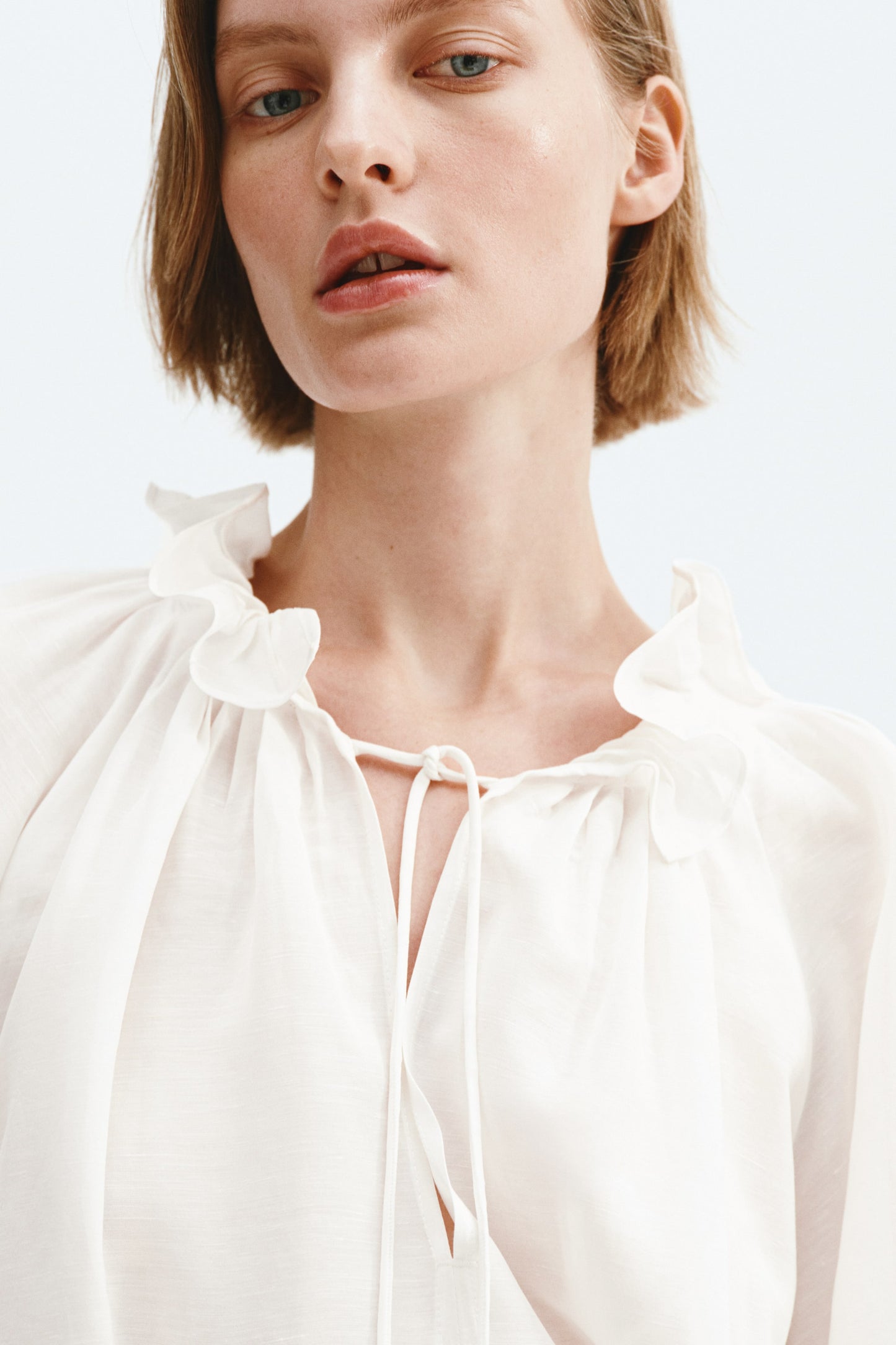 Oversized linen-blend shirt