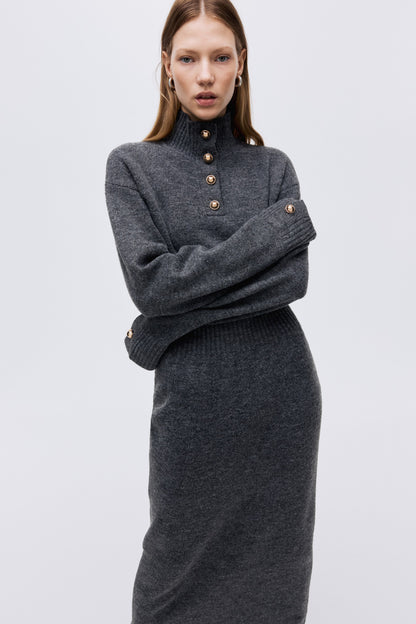 Knitted turtleneck dress